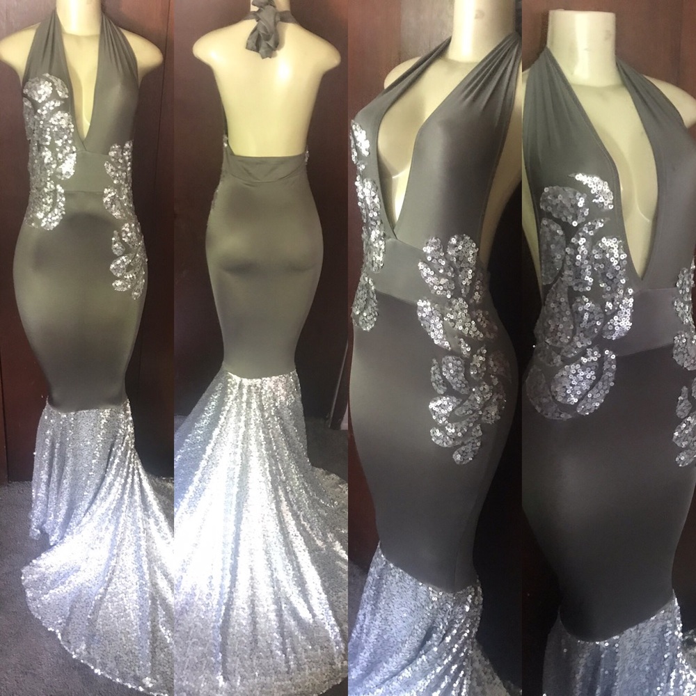 Silver Prom Dress (Custom)